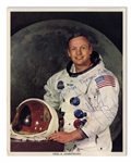 Neil Armstrong Signed 8'' x 10'' Photo in His White Spacesuit -- Near Fine Condition